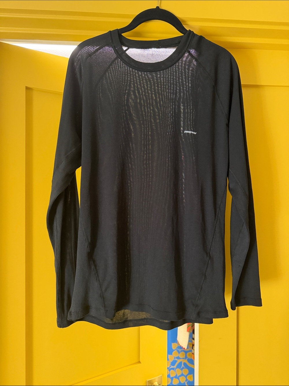 Men’s Patagonia Black Long-Sleeve Crew Neck Shirt - Performance Layer